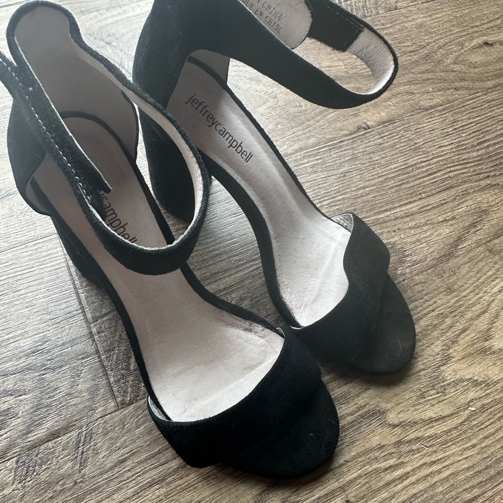 Jeffrey Campbell Lindsay Black Suede Sandals (size 7)